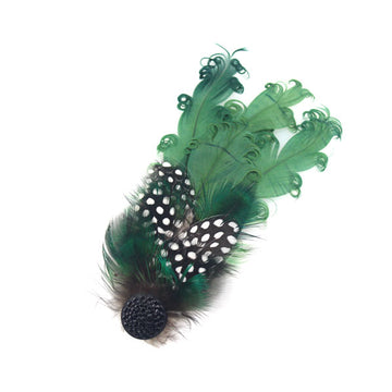 Guinea Fowl and Curly Feather Hairband Kit Adjustable Removable